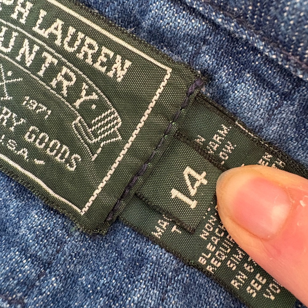 Vintage Ralph Lauren drop waist Denim midi Skirt - Picture 5 of 5